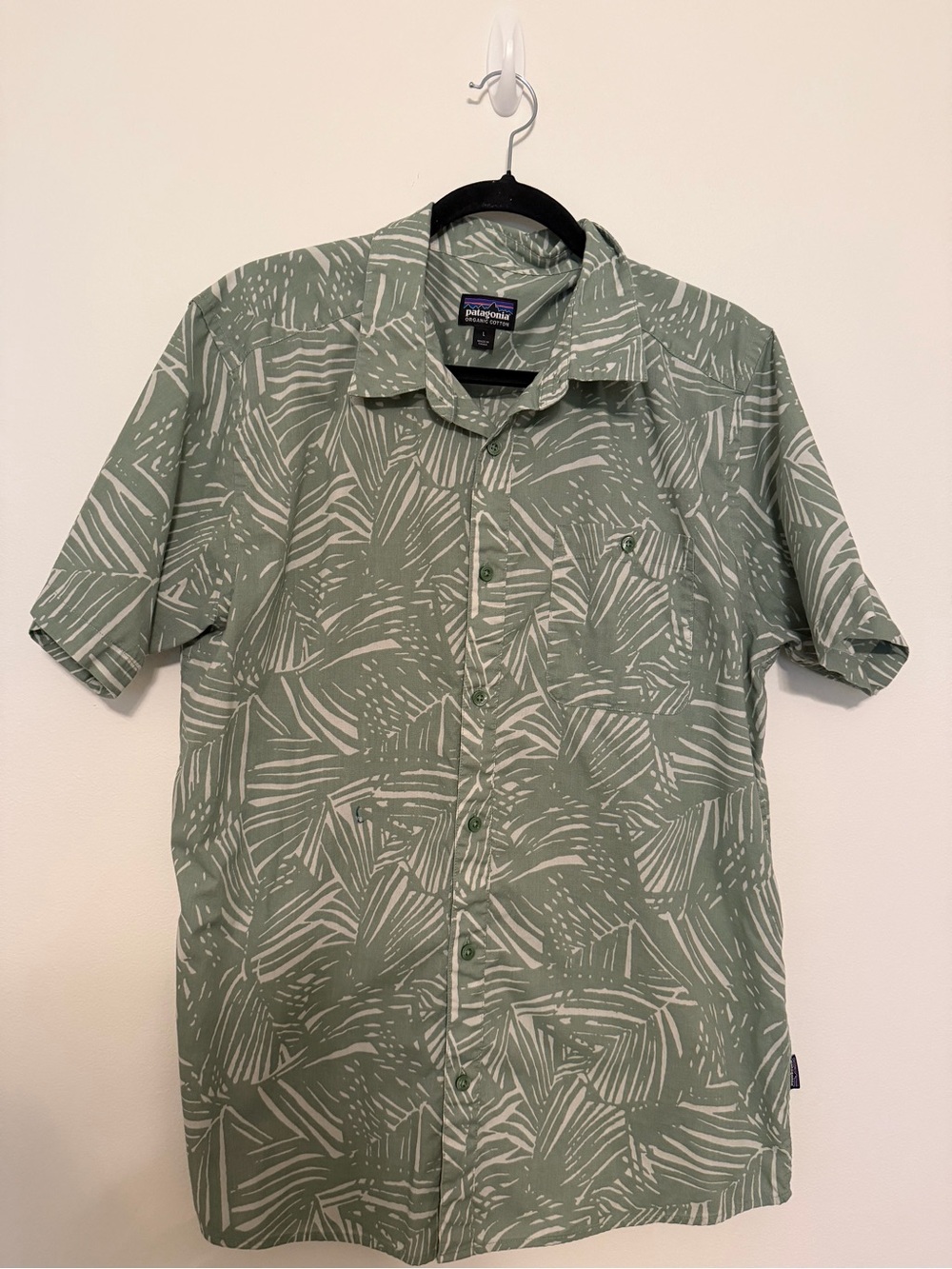 Patagonia Sage Green Short-Sleeve Printed Button-Down Shirt